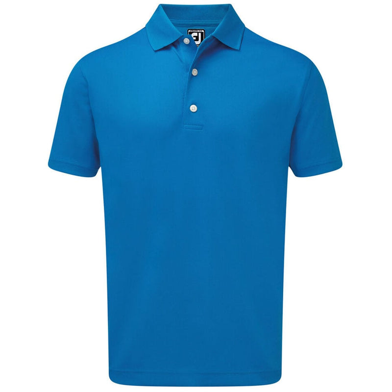 FootJoy Stretch Pique Solid Rib Knit Collar Polo Shirt - Cobalt