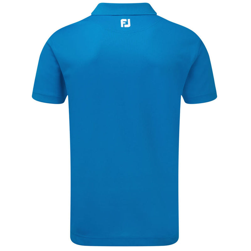 FootJoy Stretch Pique Solid Rib Knit Collar Polo Shirt - Cobalt