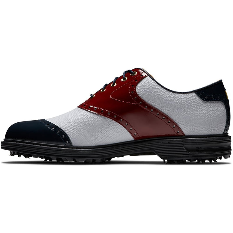 FootJoy Premiere 100 Year Celebration Limited Edition Spiked Waterproof Shoes - White/Red/Blue