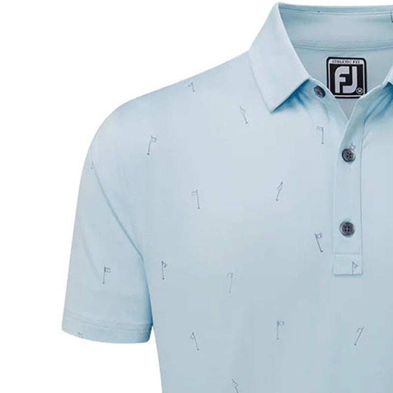 FootJoy 18 Holes Lisle Polo Shirt - Azure