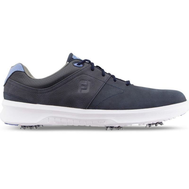 FootJoy Contour Spiked Waterproof Shoes - Navy/White