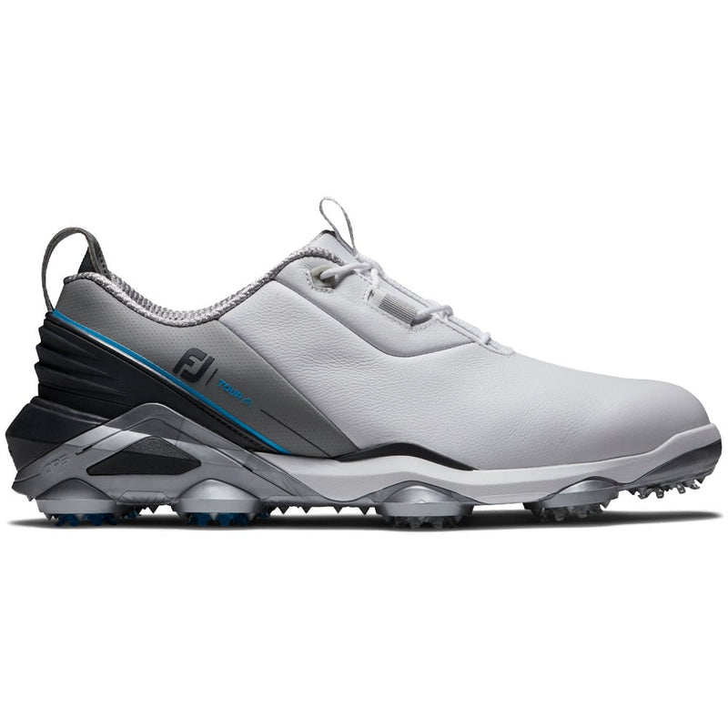 FootJoy Tour Alpha Waterproof Spiked Shoes - White/Grey/Blue