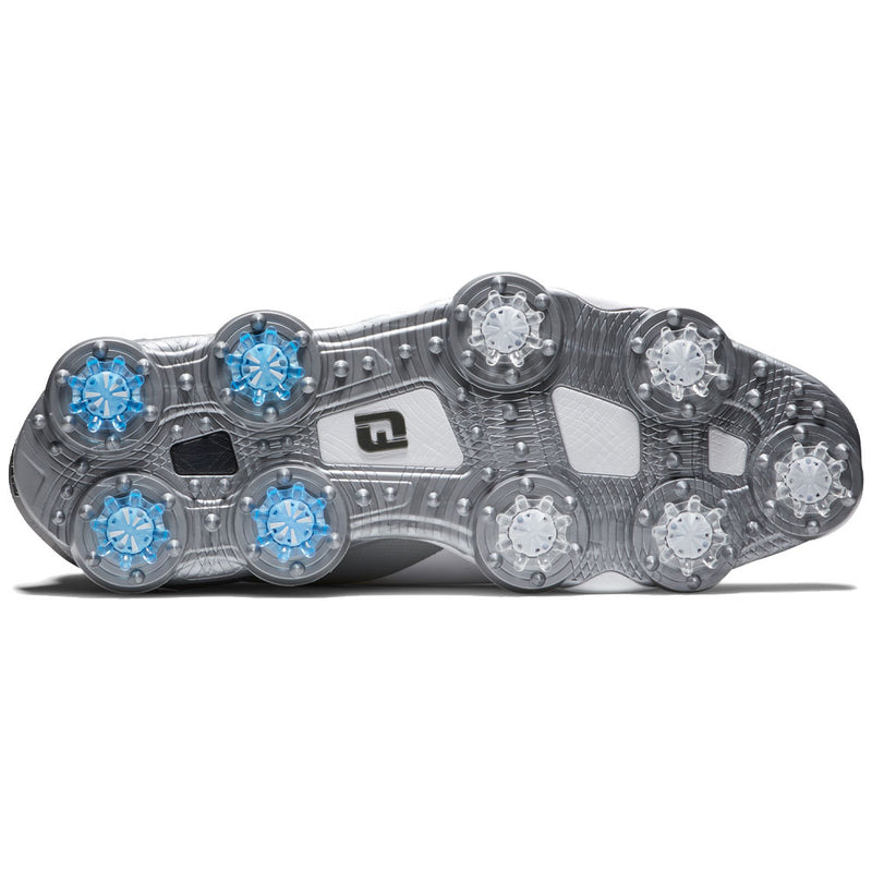 FootJoy Tour Alpha Waterproof Spiked Shoes - White/Grey/Blue