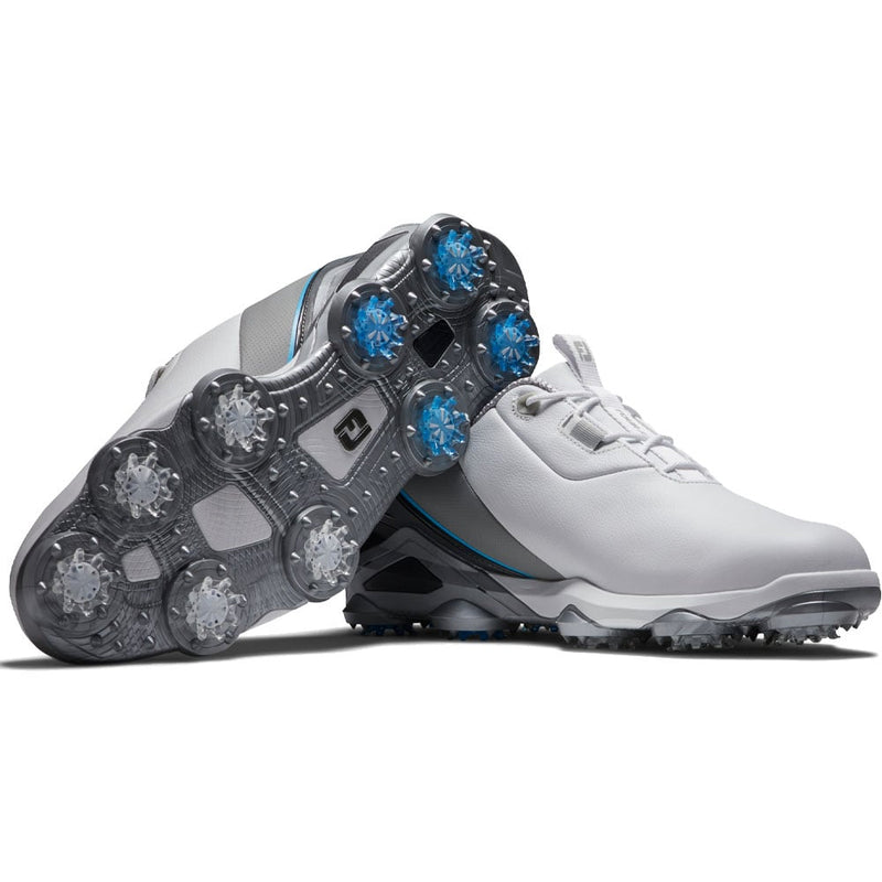 FootJoy Tour Alpha Waterproof Spiked Shoes - White/Grey/Blue