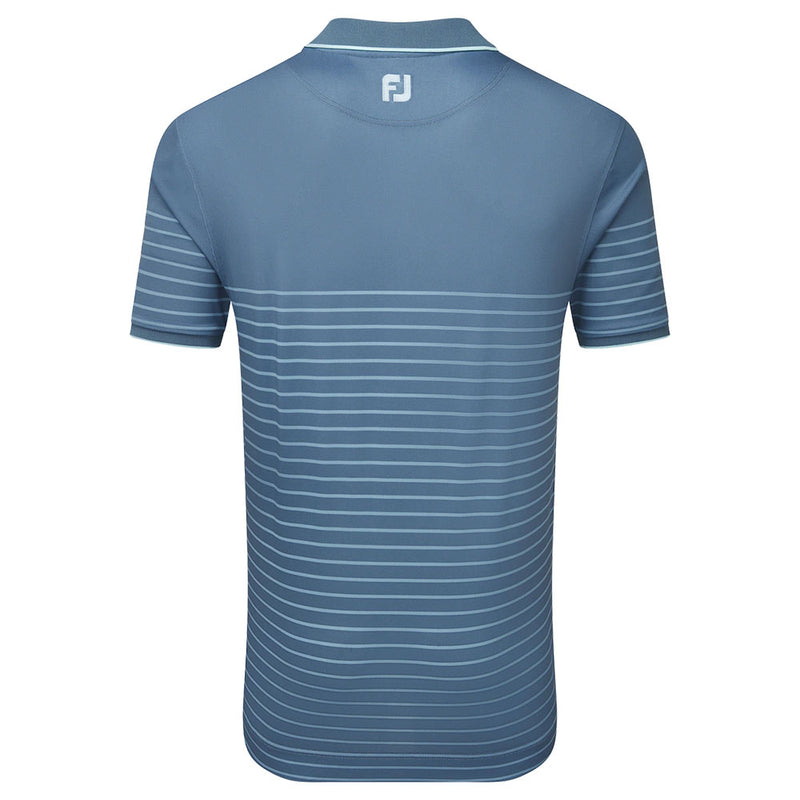 FootJoy Breton Stripe Pique Polo Shirt - Bluestone/Denim/Azure