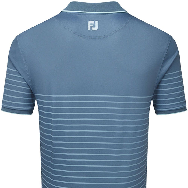 FootJoy Breton Stripe Pique Polo Shirt - Bluestone/Denim/Azure