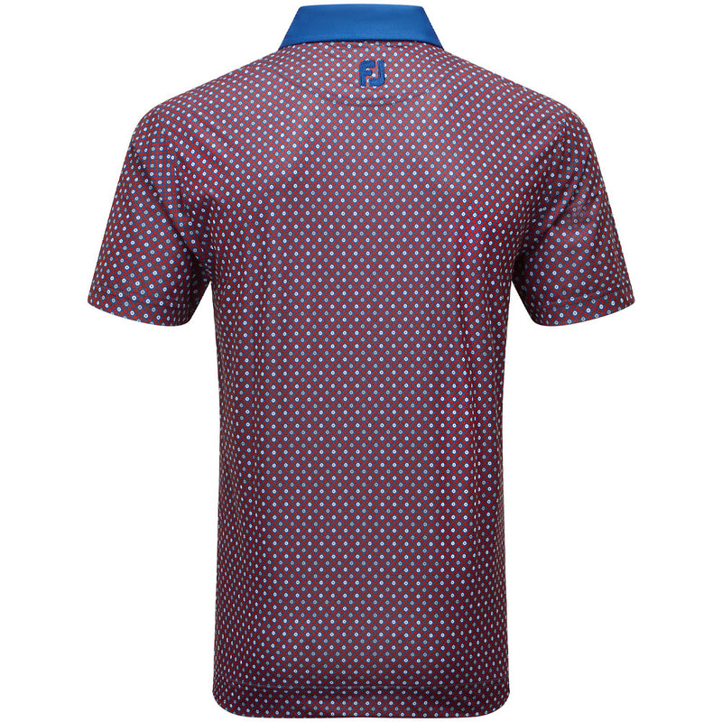 FootJoy Circle Print Polo Shirt - Twilight/Racing Red/Iron/White