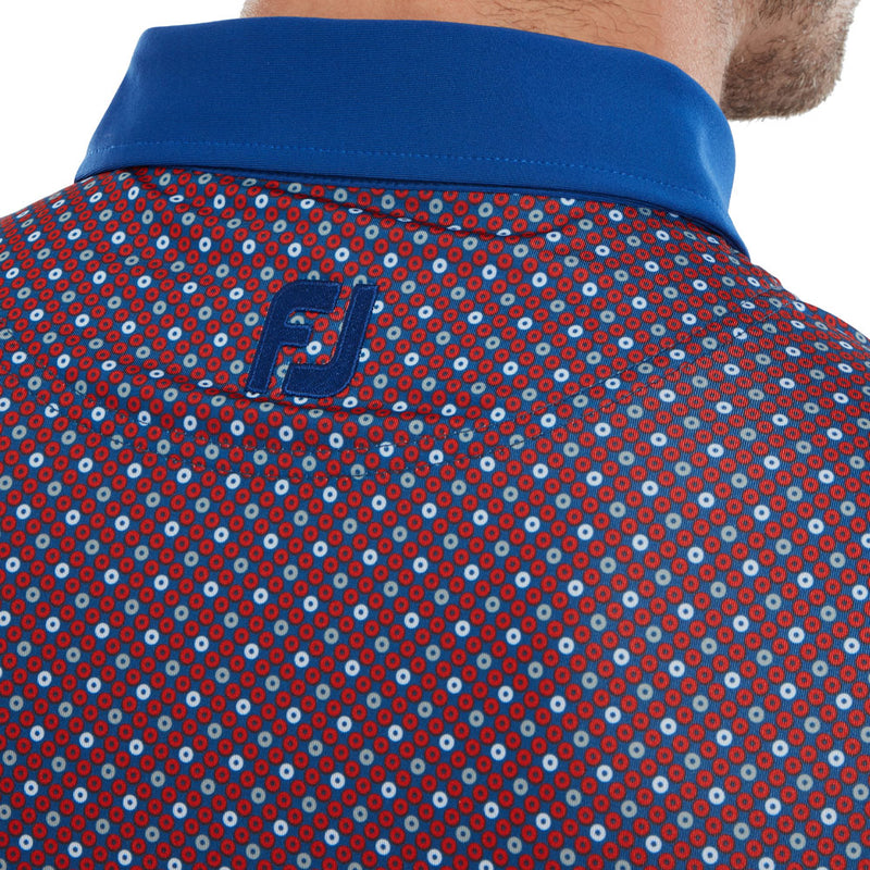 FootJoy Circle Print Polo Shirt - Twilight/Racing Red/Iron/White