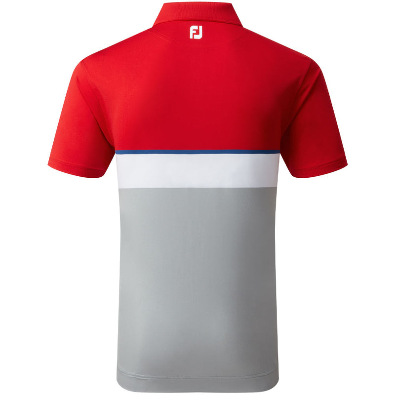 FootJoy Colour Theory Polo Shirt - Racing Red/Twilight/White/Iron