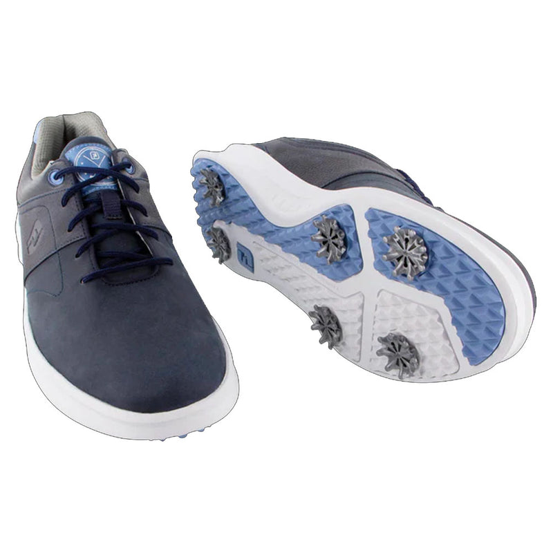 FootJoy Contour Spiked Waterproof Shoes - Navy/White