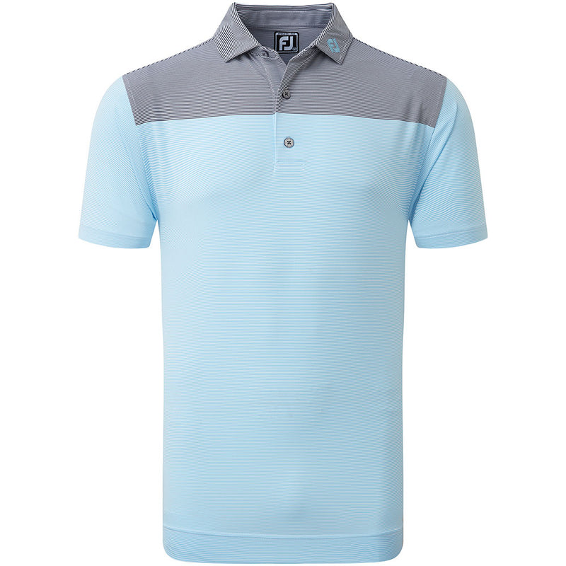 FootJoy End-On-End Block Polo Shirt - White/True Blue/Navy