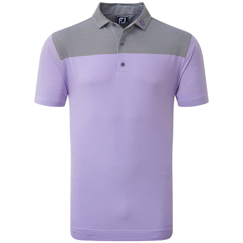 FootJoy End-On-End Block Polo Shirt - White/Violet/Black