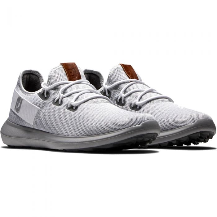 FootJoy Flex Coastal Spikeless Shoes - White/Grey