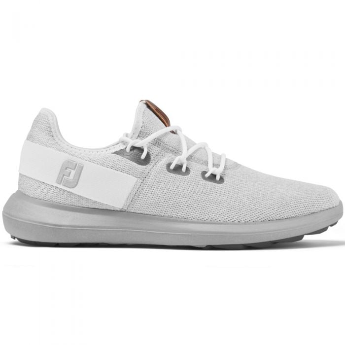 FootJoy Flex Coastal Spikeless Shoes - White/Grey