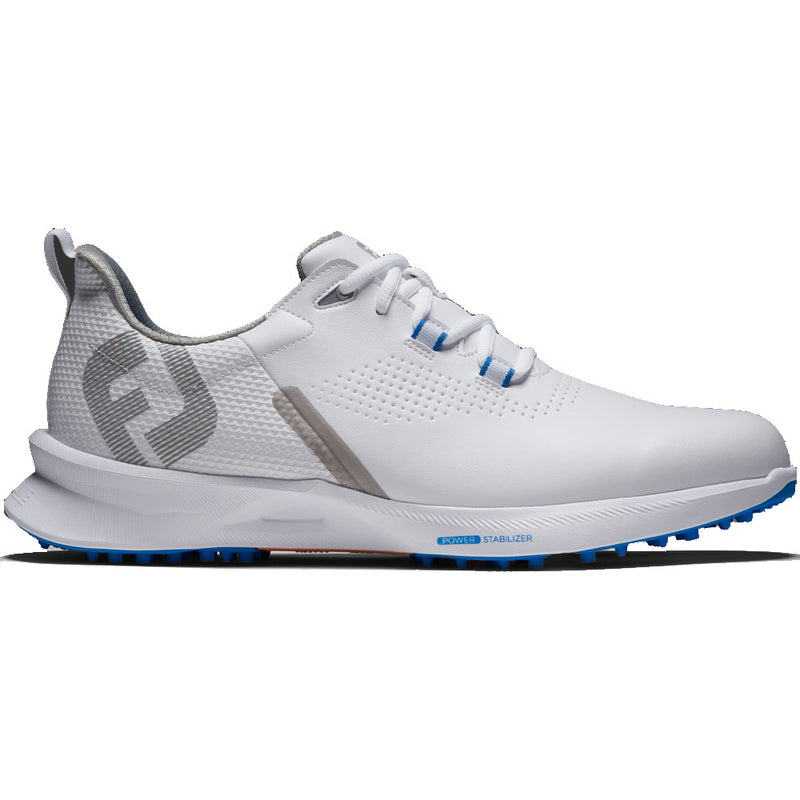 FootJoy Fuel Waterproof Spikeless Shoes - White/Grey/Blue