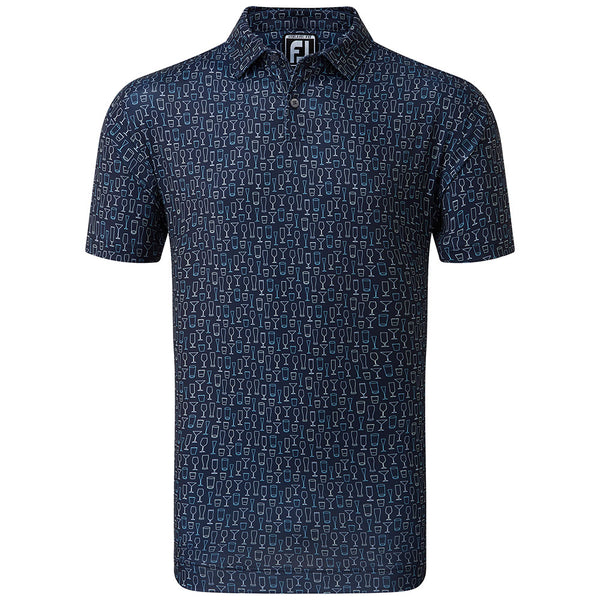 FootJoy Glass Print Polo Shirt - Navy