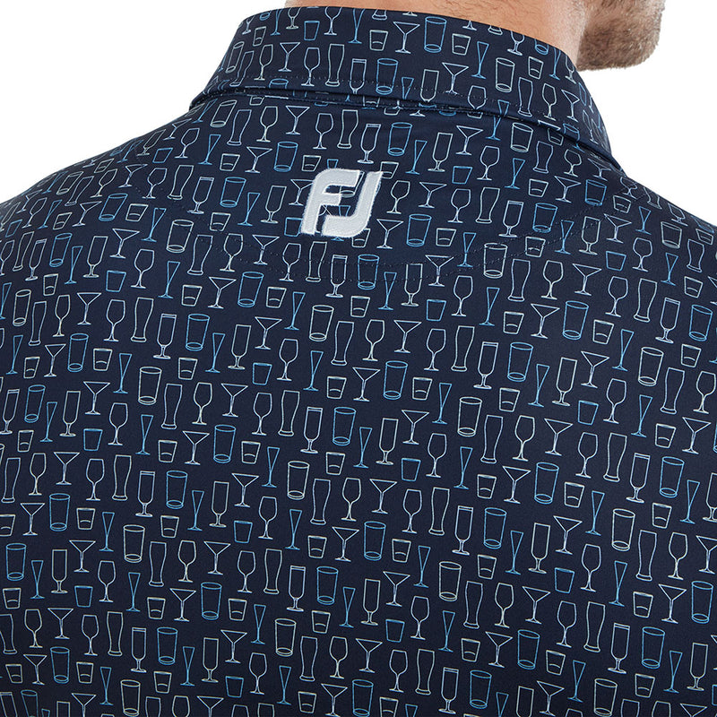 FootJoy Glass Print Polo Shirt - Navy