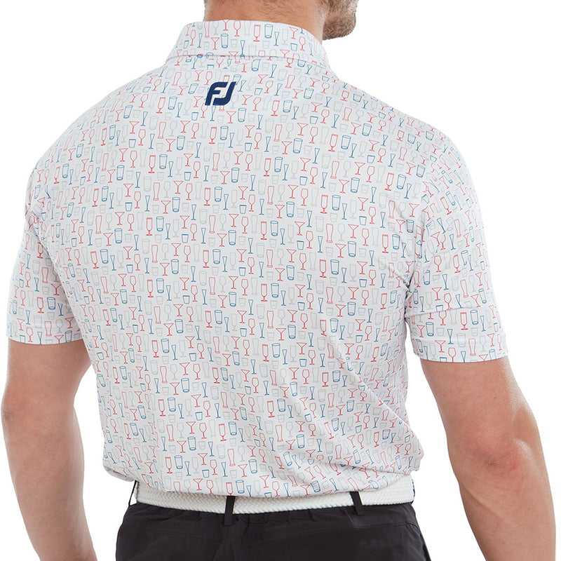 FootJoy Glass Print Polo Shirt - White