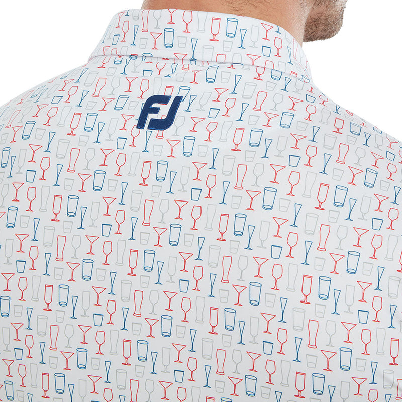 FootJoy Glass Print Polo Shirt - White