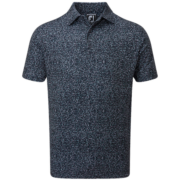 FootJoy Granite Print Lisle Polo Shirt - Navy/White/Lavender/Sky