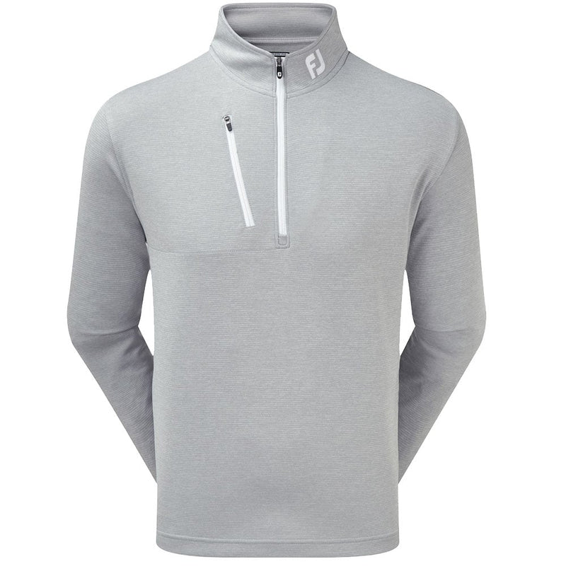 FootJoy Heather Pinstripe Chill-Out 1/2 Zip Pullover - Grey/White