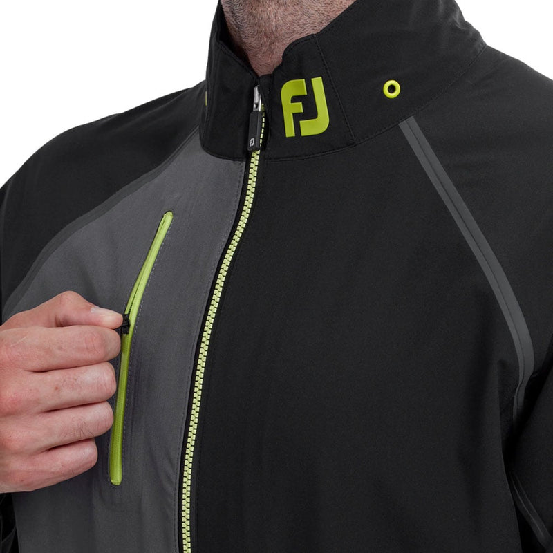 FootJoy HydroTour Waterproof Jacket - Black/Charcoal/Lime