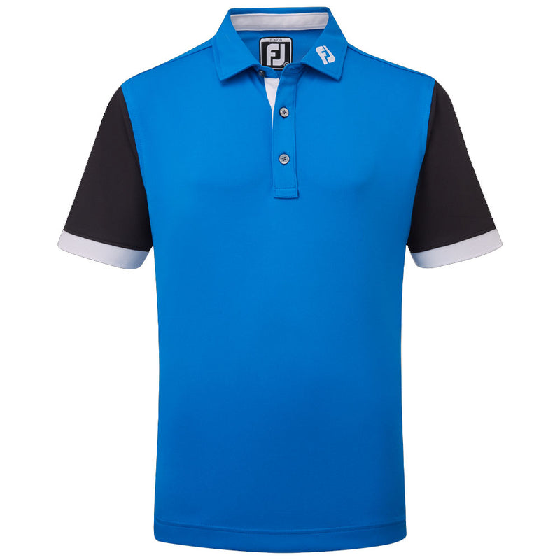 FootJoy Jr Colour Block Polo Shirt - Cobalt/Black