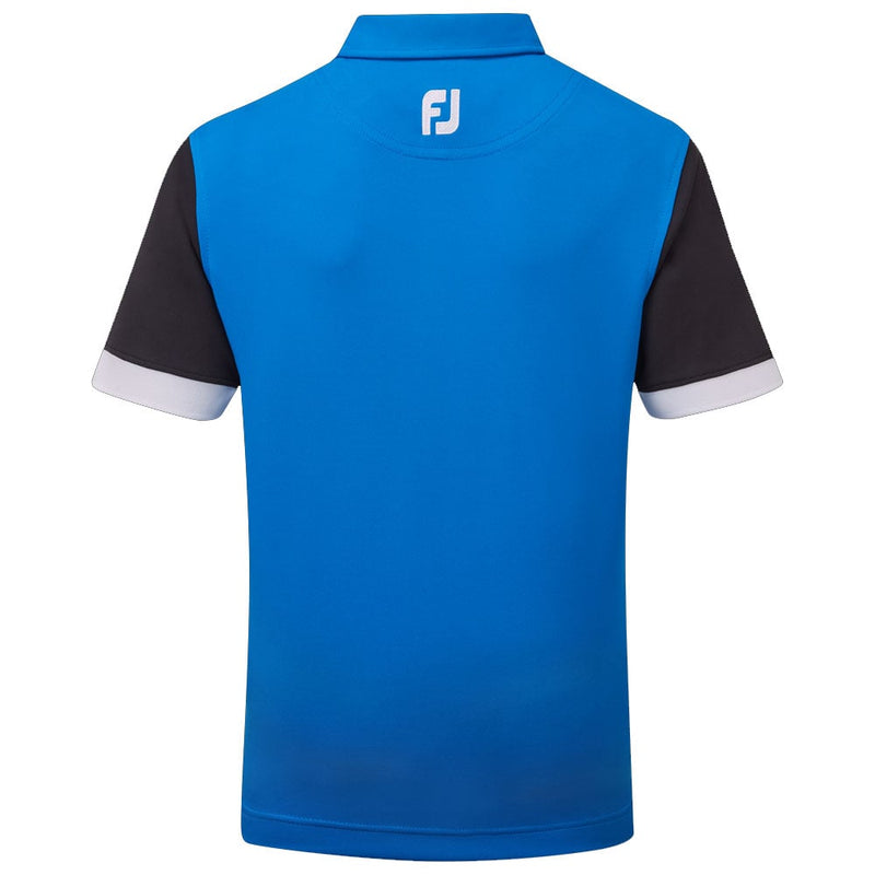 FootJoy Jr Colour Block Polo Shirt - Cobalt/Black