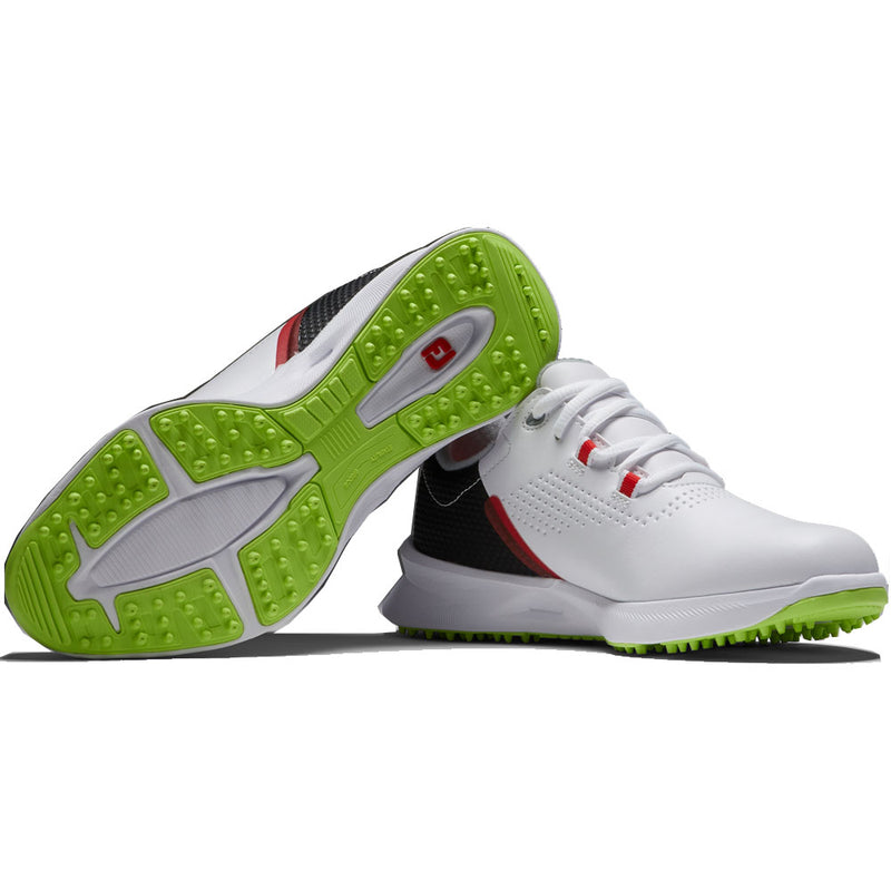 FootJoy Junior FUEL Spikeless Shoes - White/Black/Lime