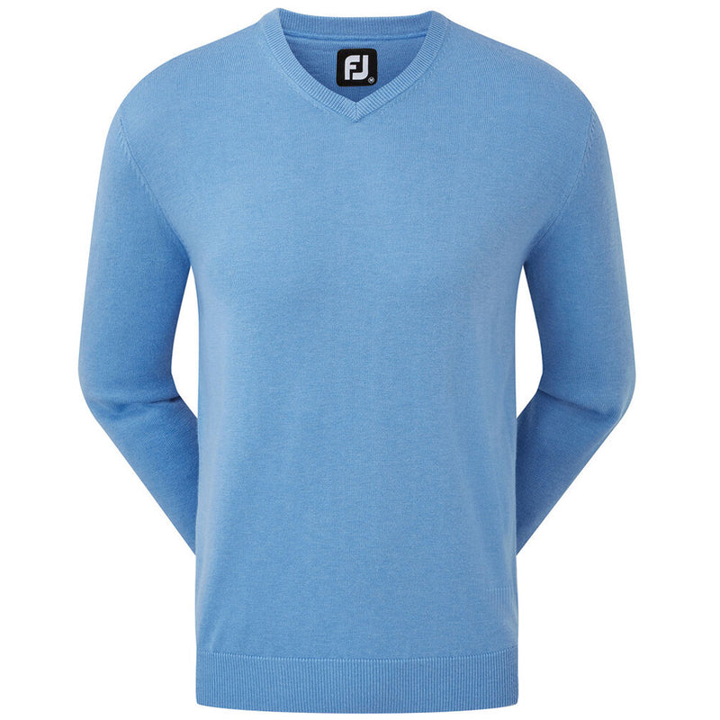 Footjoy Wool Blend V-Neck Pullover - Light Blue