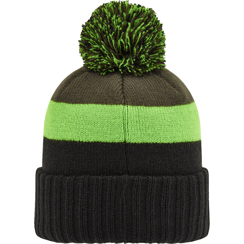 FootJoy Pom Pom Beanie - Black/Acid Green/Olive