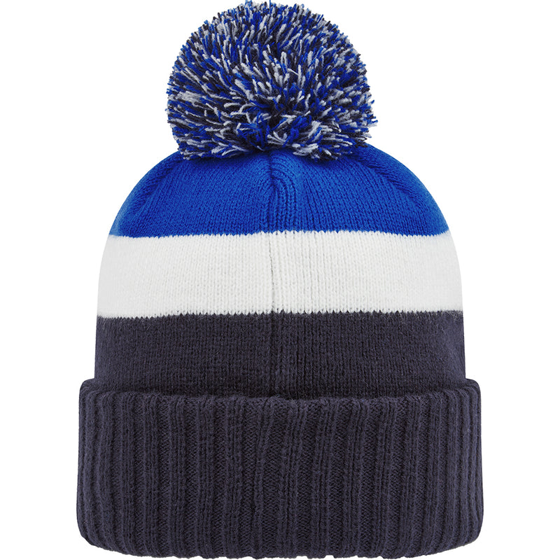 FootJoy Pom Pom Beanie - Navy/White/Blue