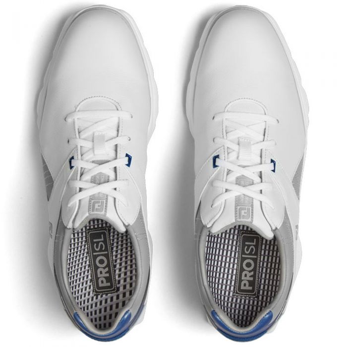 FootJoy Pro SL Spikeless Shoes - White/Grey/Royal Blue