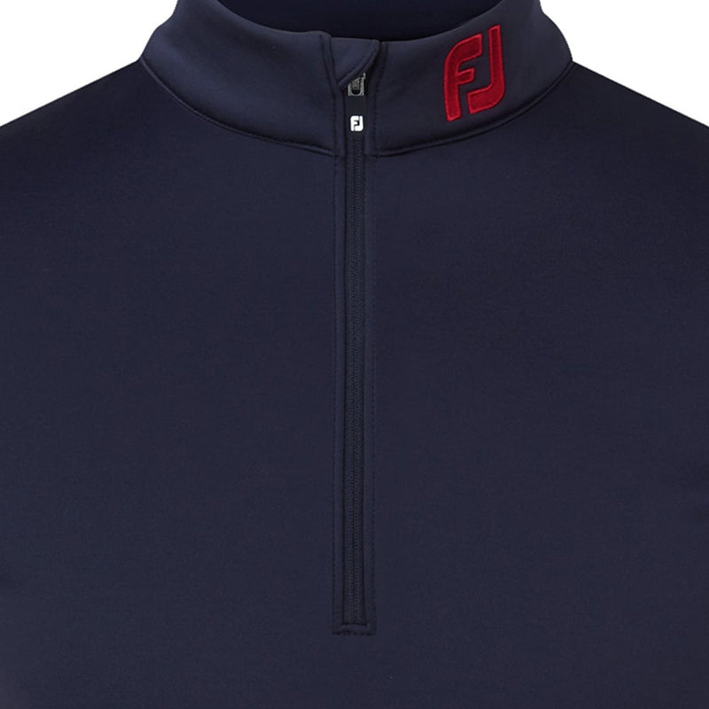 FootJoy Ribbed Chill-Out XP 1/2 Zip Pullover - Navy/Bright Red