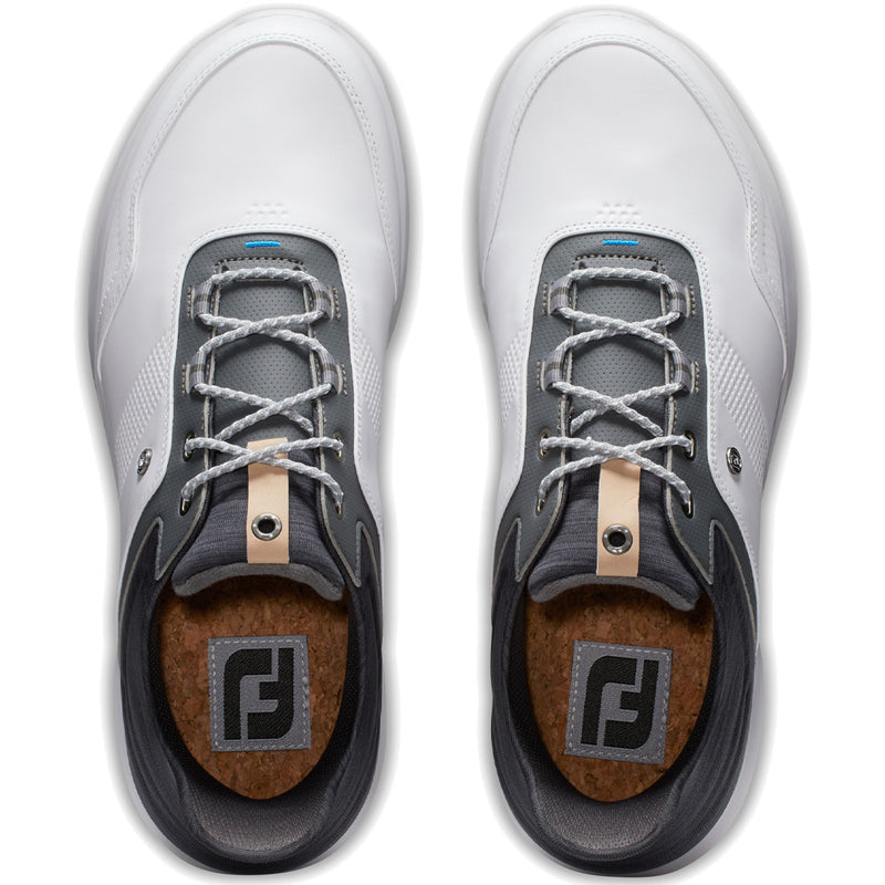 FootJoy Stratos Spikeless Waterproof Shoes - White/Charcoal/Blue