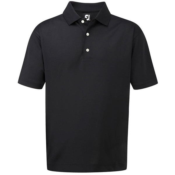 FootJoy Stretch Pique Solid Traditional Polo Shirt - Black