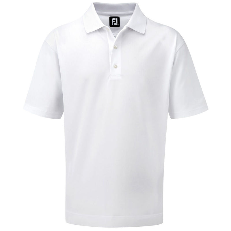 FootJoy Stretch Pique Solid Traditional Polo Shirt - White