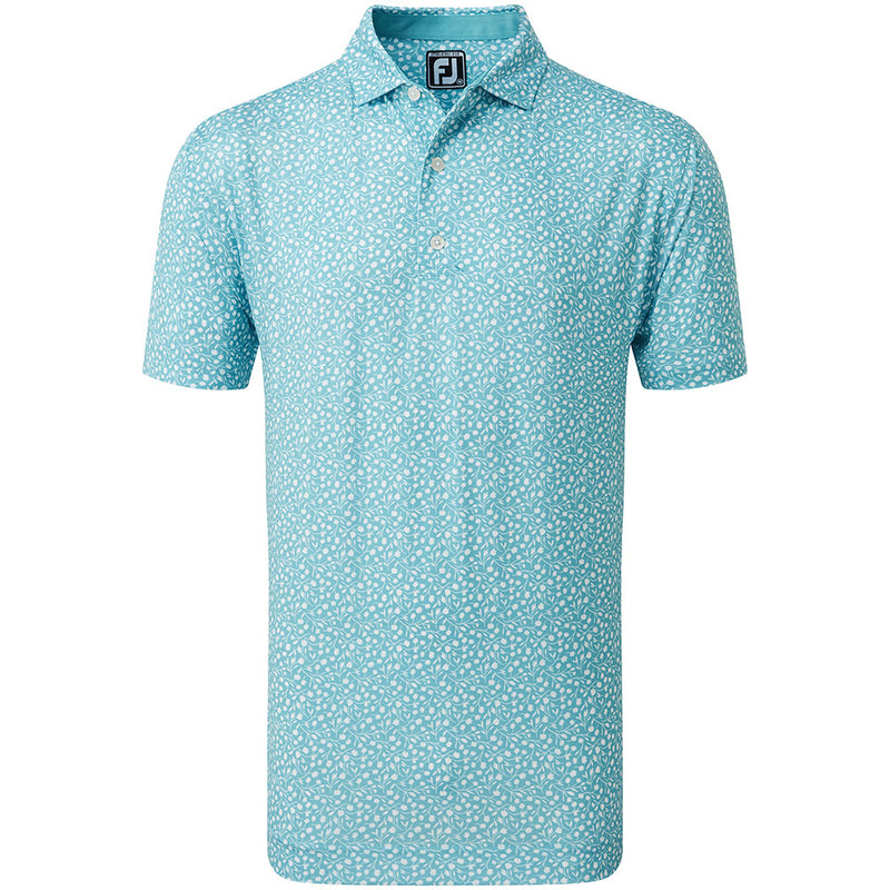 FootJoy Tossed Tulips Polo Shirt- Maui Blue/White