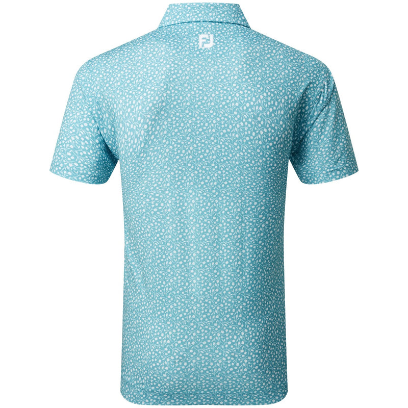 FootJoy Tossed Tulips Polo Shirt- Maui Blue/White