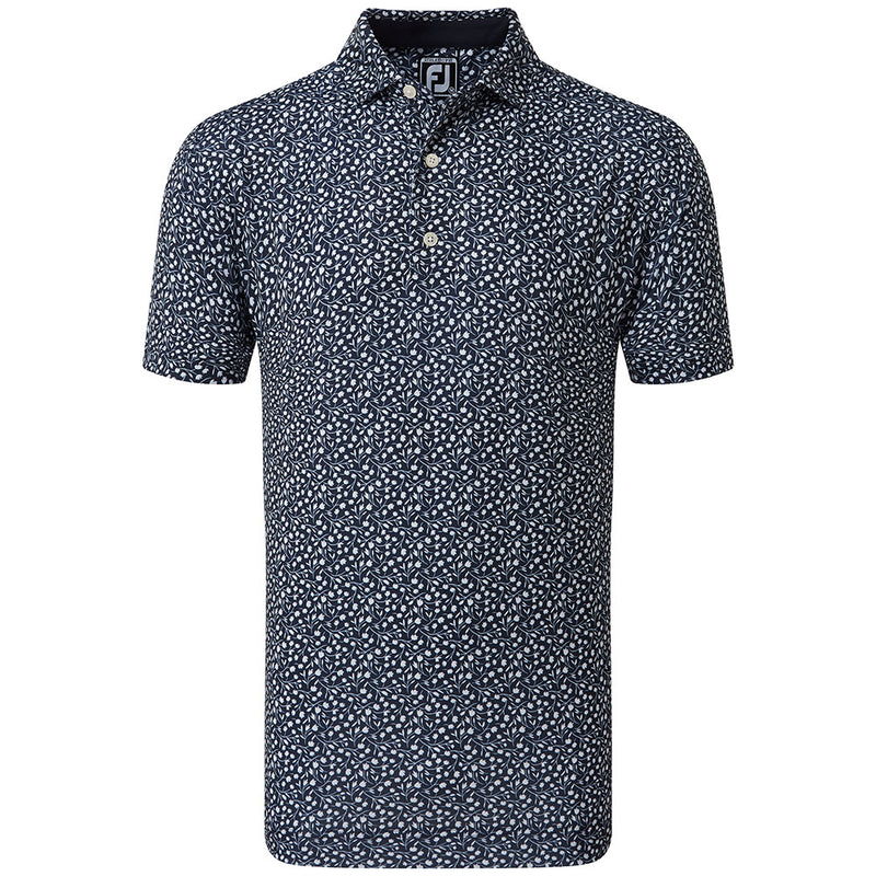 FootJoy Tossed Tulips Polo Shirt - Navy/White