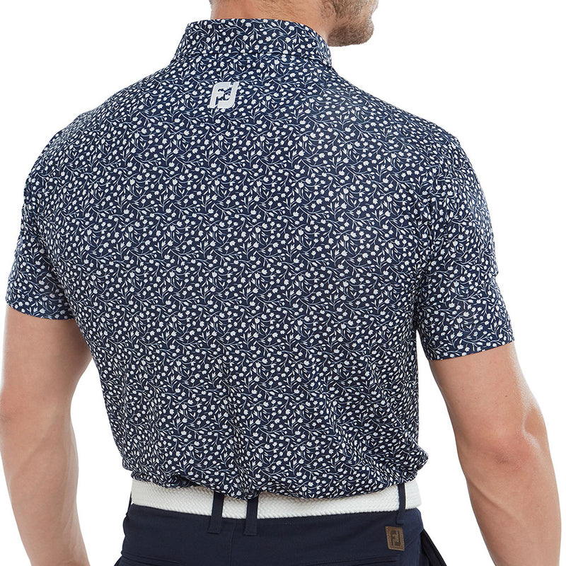 FootJoy Tossed Tulips Polo Shirt - Navy/White