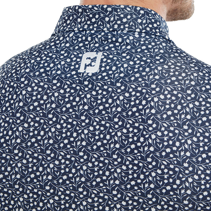 FootJoy Tossed Tulips Polo Shirt - Navy/White