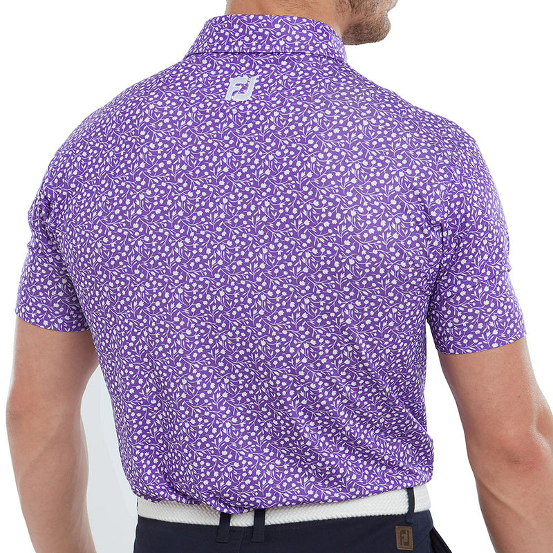 FootJoy Tossed Tulips Polo Shirt - Violet/White