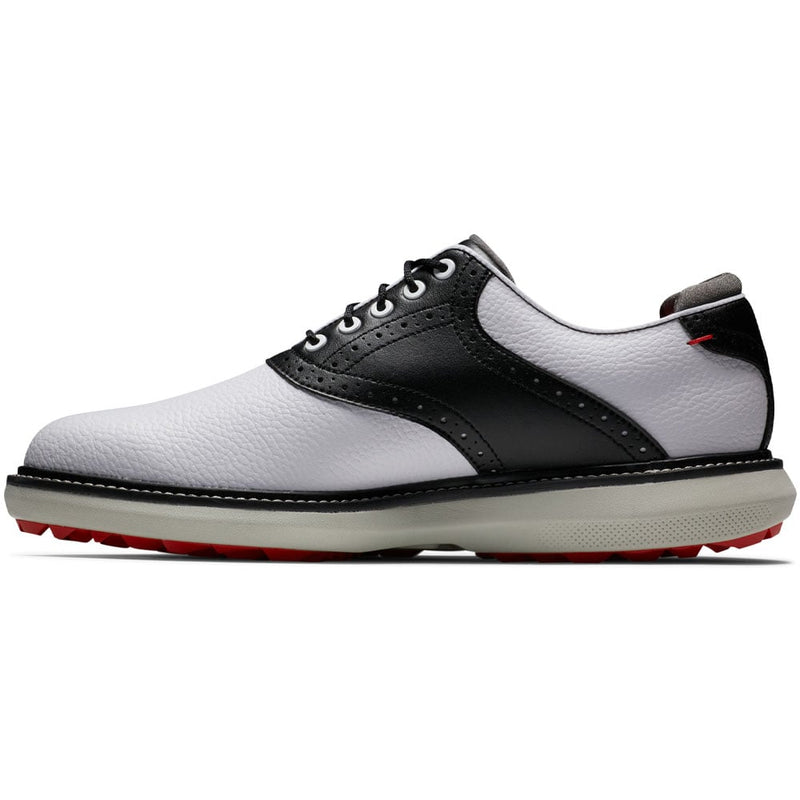 FootJoy Traditions Spikeless Waterproof Shoes - White/Black/Grey