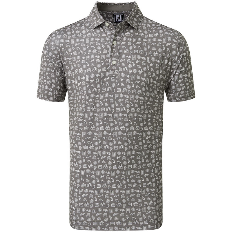 FootJoy Travel Print Polo Shirt - Lava/White