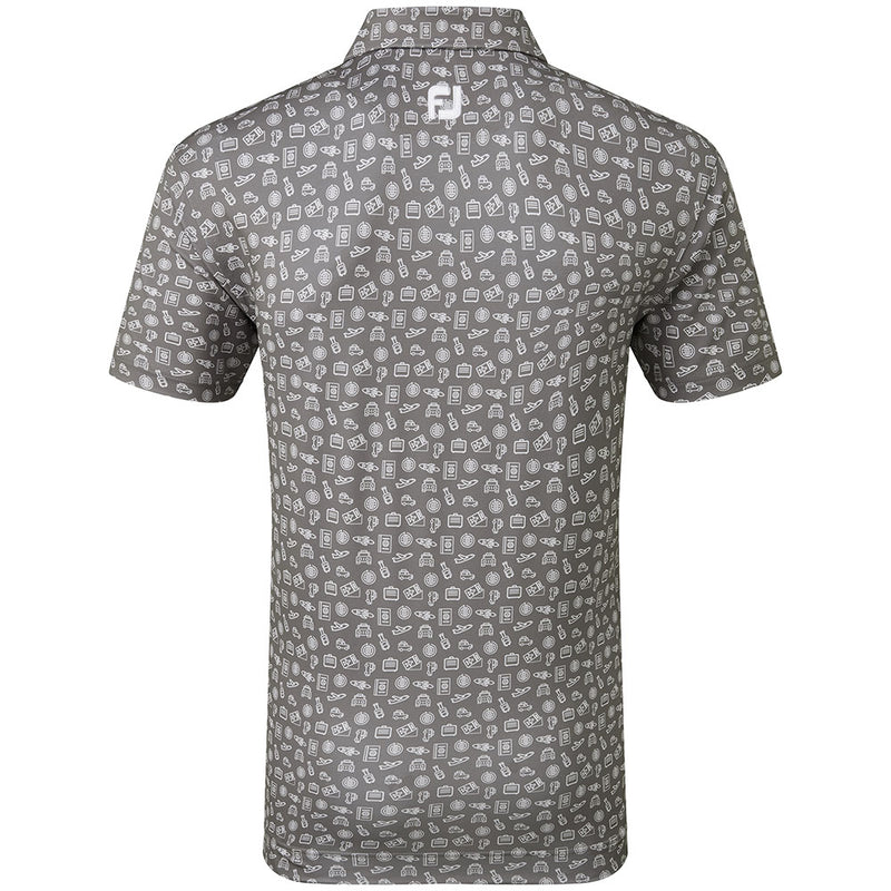 FootJoy Travel Print Polo Shirt - Lava/White