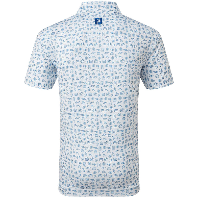 FootJoy Travel Print Polo Shirt - White/Twilight