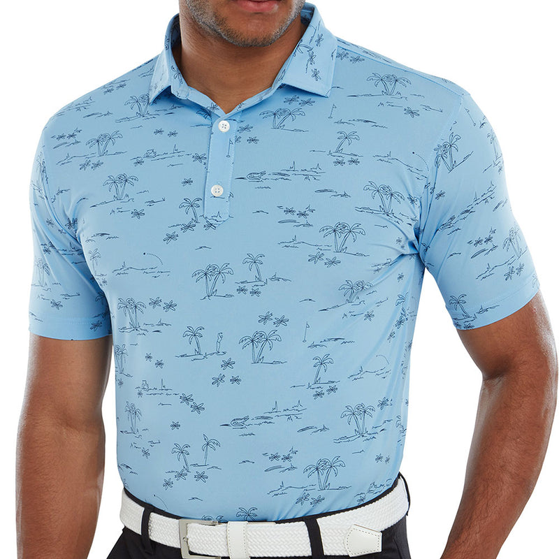 FootJoy Tropic Print Polo Shirt - True Navy