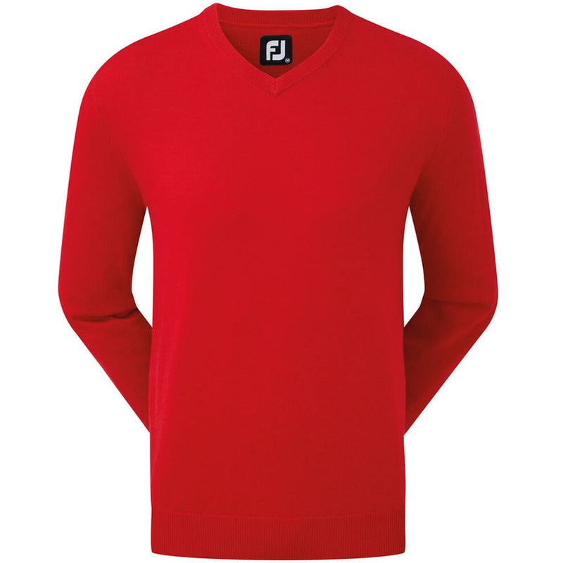 Footjoy Wool Blend V-Neck Pullover - Red