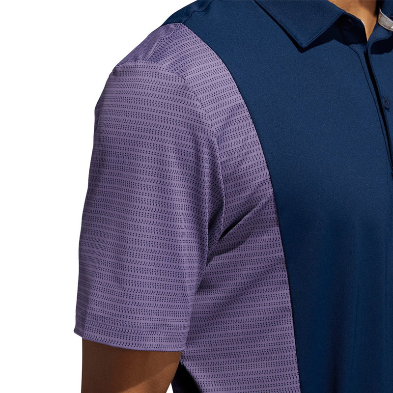 adidas Ultimate365 Blocked Print Polo Shirt - Navy/Purple